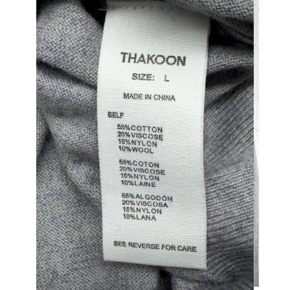 Thakoon Womens Gray Heather V-Neck Long Sleeve Pullover Sweater Size Large - Picture 6 of 6